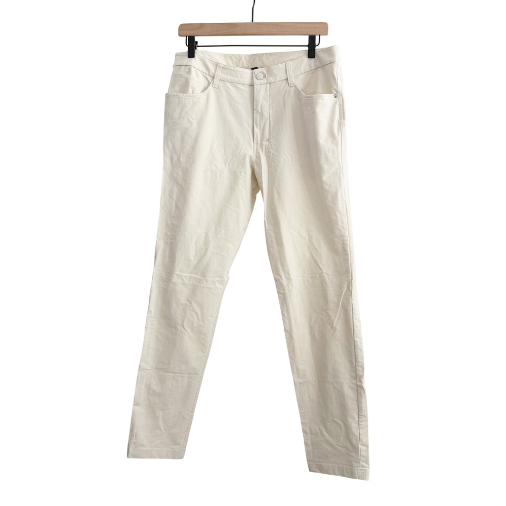 Lululemon ABC Slim Pants Light Ivory 32 Quiet Luxury Country Club Golf Preppy